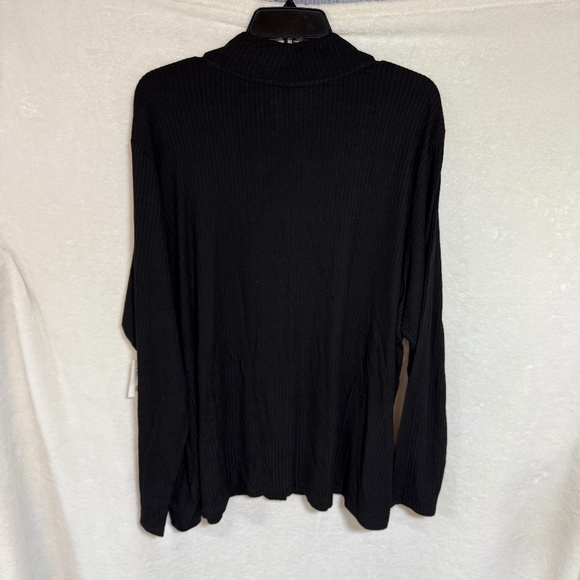 Rachel Zoe Sweater 3X Women's Ribbed Long Sleeve Shirt Top Black - Picture 5 of 9